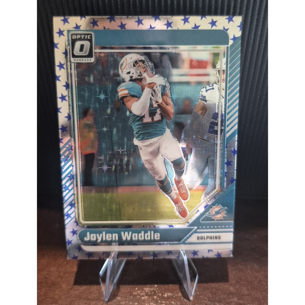2024 Panini Donruss Optic Jaylen Waddle #124 Blue Stars Prizm Miami Dolphins SP - Picture 1 of 3